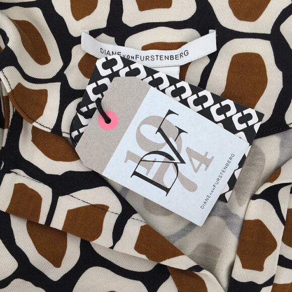 DVF Diane von Furstenberg Reina Stone Leopard camel tunic dress silk tan new 2 - Picture 4 of 5